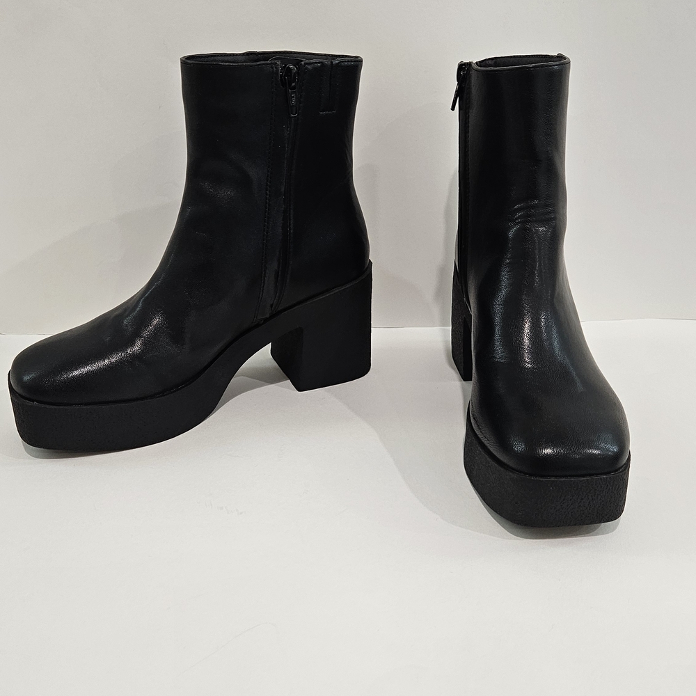 No Boundaries Black Platform Boots, Sz 8, Vixen Bride Of Frankenstein Style,EUC